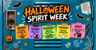 Turquoise Halloween Spirit Week Imagen Compartida en Facebook Template
