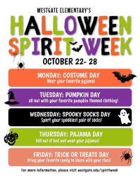 Hvid Elementary School Halloween Spirit Week Iflaya Template