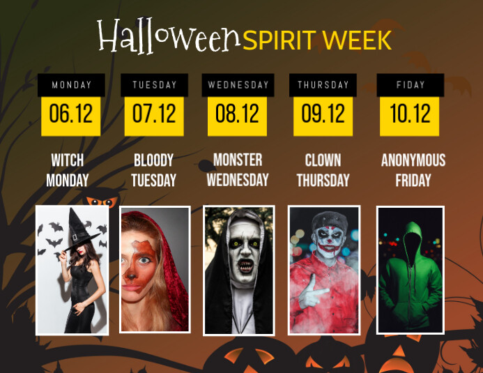 Halloween Spirit week Flyer Template PosterMyWall