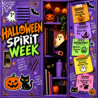 Black Halloween Spirit Week Instagram Plasing Template
