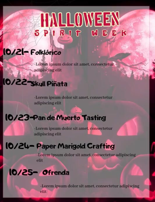 Plantilla de halloween spirit week template PosterMyWall