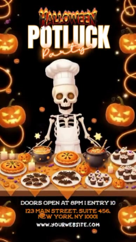 Halloween Spooky Dinner Rolka Instagram template