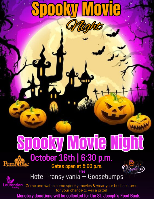 Halloween Spooky Film  Movie Night flyer Iflaya (Incwadi ye-US) template