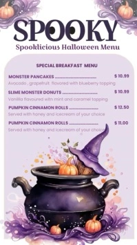 halloween spooky menu Instagram Story template