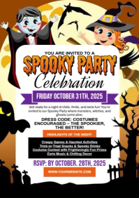 Halloween Spooky Party A4 template