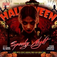 Halloween Spooky party video flyer Cuadrado (1:1) template