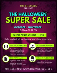 Halloween Store Covid-19 Shopping Guidelines Flyer (US Letter) template