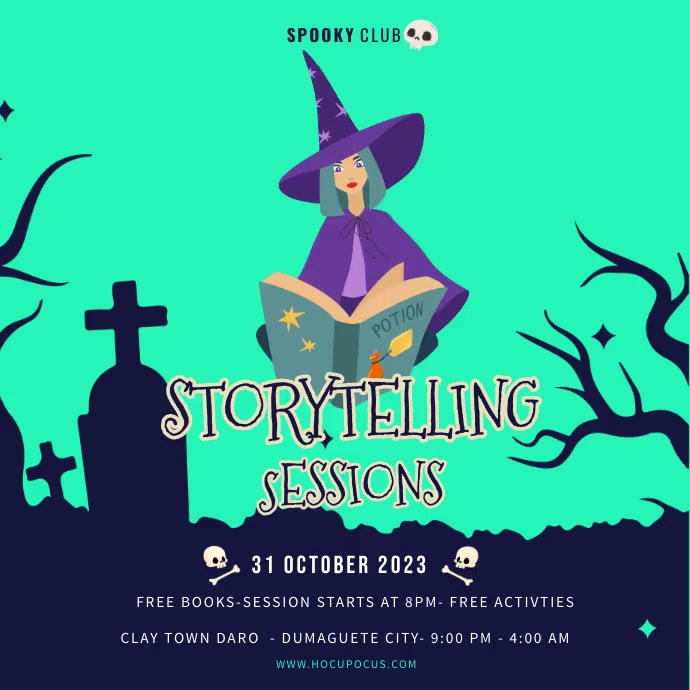 Halloween Storytelling Session Template Square (1:1)