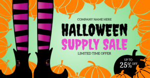 Grøn Halloween Sale Facebook Event Cover Template