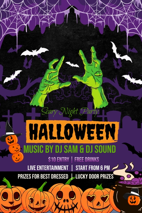 Halloween template, flyer, poster, banner