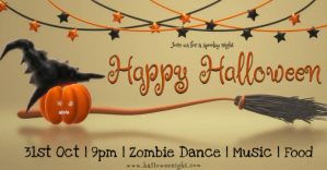 Marron Halloween Party Facebook begivenhed cover Template