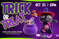 สีม่วง Trick or Treat Event Transparent 4 stopy × 6 stóp Template