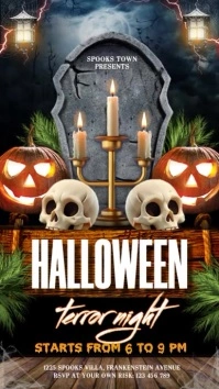 halloween terror night Digital na Display (9:16) template