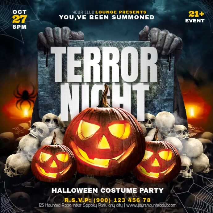 halloween terror night Template | PosterMyWall