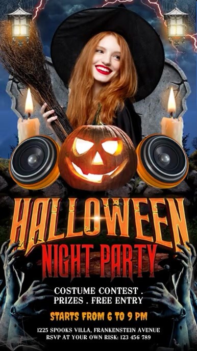 Halloween terror night Digital Display (9:16) template