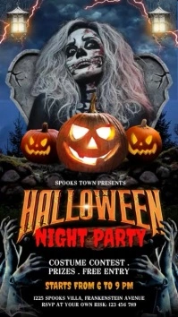 Halloween terror night party, Halloween Ekran reklamowy (9:16) template