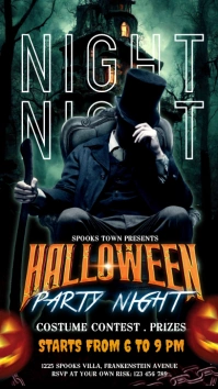 Halloween terror night party Digital Display (9:16) template