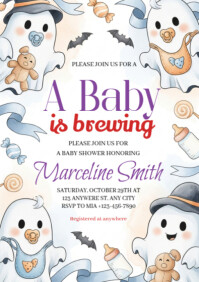 Halloween Theme Baby Shower Invite A2 template