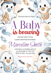 Halloween Theme Baby Shower Invite A2 template