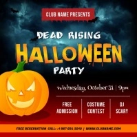 Halloween themed Party Invitation Video Ad Square (1:1) template