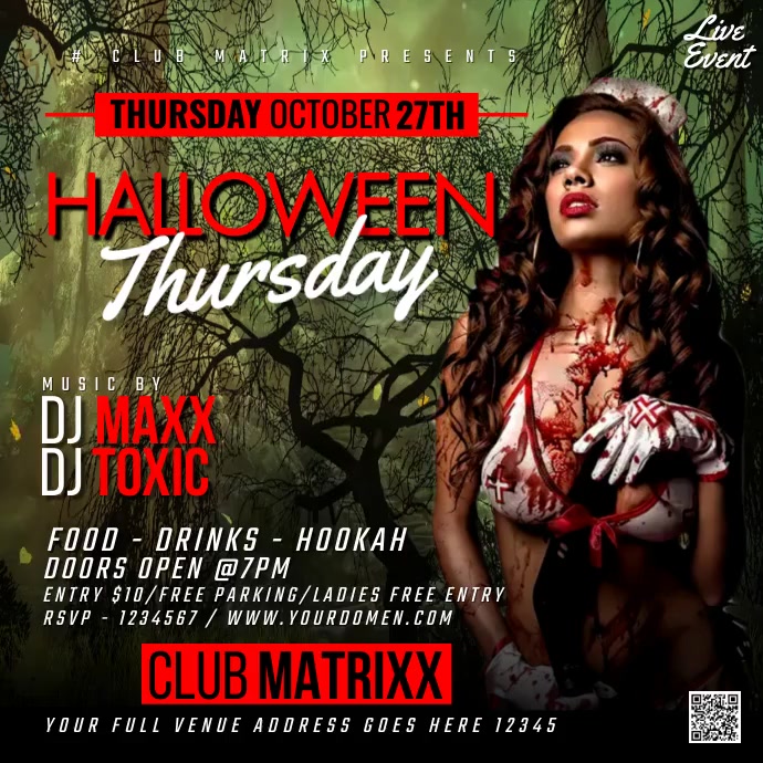 Halloween thursday โพสต์บน Instagram template