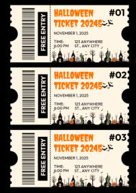 Gelb Halloween Event Ticket A4 Template