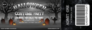Braun Halloween Costume Party Ticket Intestazione e-mail Template