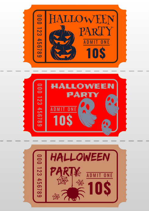 Halloween tickets design flyer A4 template