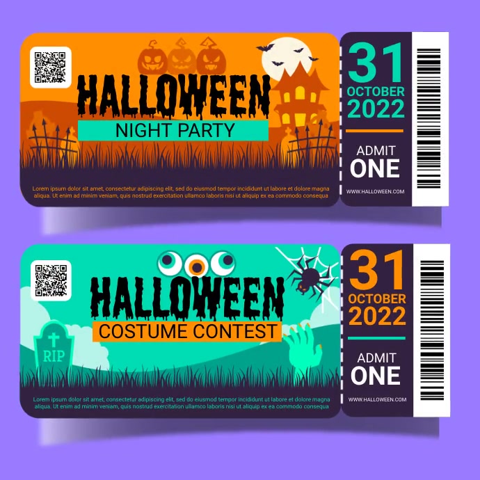 Halloween Tickets Flyer Publicação no Instagram template