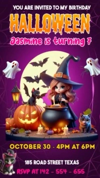 witch kids birthday Instagram Story template