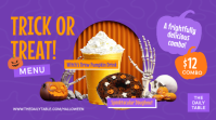 紫色 Halloween Menu Digital na Display Template - Page 1