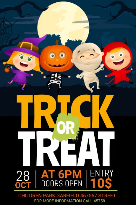 halloween trick or treat Poster template