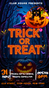 Halloween trick or treat เรื่องราวบน Instagram template