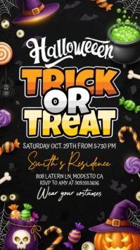 Halloween Trick or Treat Design Template Digital Display (9:16)