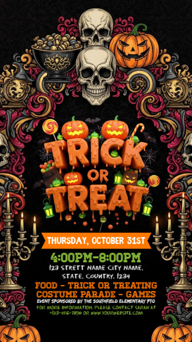 Halloween Trick or Treat Design Template | PosterMyWall