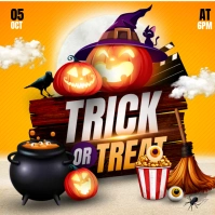 Halloween trick or treat Instagram Post template