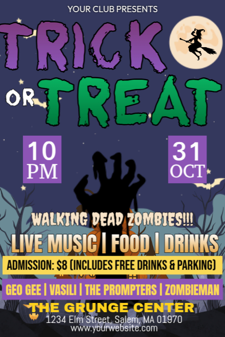 Halloween Trick Or Treat Event Template | PosterMyWall