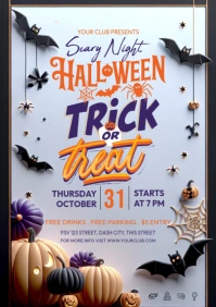 Halloween Trick or Treat Flyer Template A5