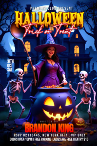 Violet Halloween Party Poster Template