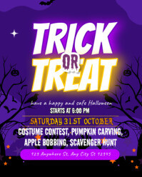 Halloween trick or treat post Instagram Portrait template