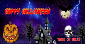 Halloween trick or treat social media poster Obraz udostępniany na Facebooku template