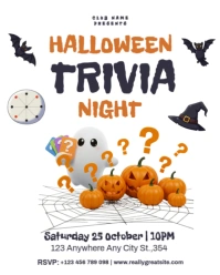 Halloween Trivia Night Poster Template – Spooky Quiz & Costume Party Flyer Instagram Portrait