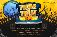 Halloween Trunk or Treat Event Banner Spanduk 4' × 6' template