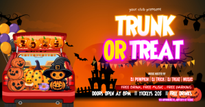 Halloween trunk or treat poster Okładka wydarzenia na Facebooku template