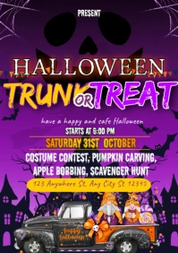 Halloween trunk or treat poster A4 template