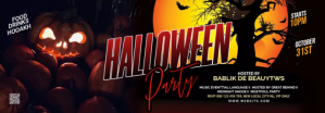 Black Halloween Party แบนเนอร์ Tumblr Template