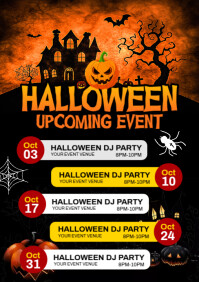 黑色 Halloween DJ Party A5 Template