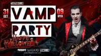 Halloween Vampire Party Thumbnail template