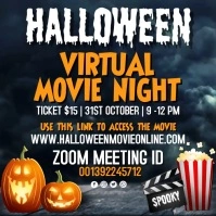halloween video, halloween movie night template