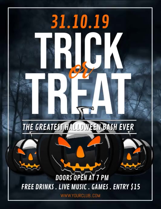 halloween video, happy halloween, spooky Ulotka (US Letter) template